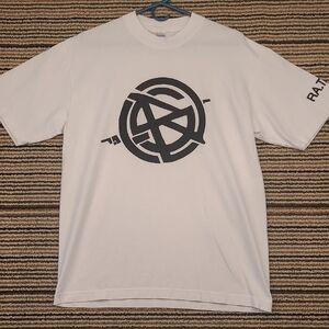 STRAY RATS White Black Logo USA Heavy Weight Skater‎ Cotton M Mens T Shirt RARE